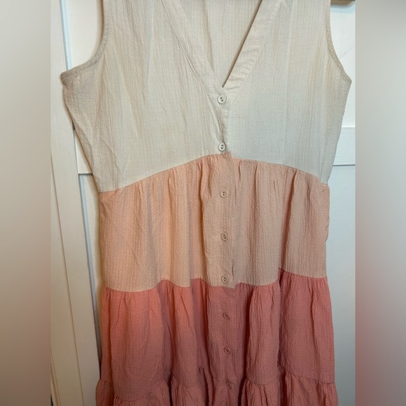 Calvin Klein Colorblock Button Front Ruffle Dress - Picture 5 of 5